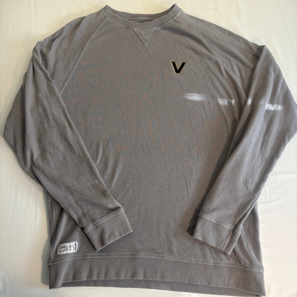 Johnnie-O Vanderbilt University Grey Raglan Crewneck Sweatshirt Mens Large